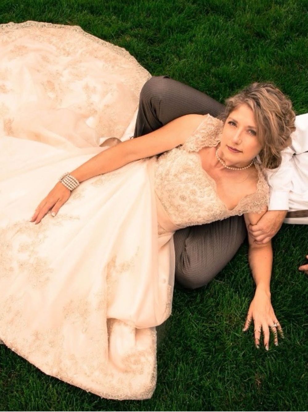 Romantic Lace-Trimmed ivory Bridal Gown